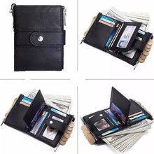 Kingdushi Zipper Imported Leather Wallet