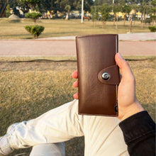 Tri-Fold Pure Leather Long Wallet.