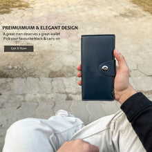 Tri-Fold Pure Leather Long Wallet.