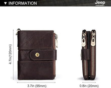 Kingdushi Zipper Imported Leather Wallet