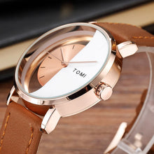 TOMI T-080 Watch Half Transparent Leather Strap