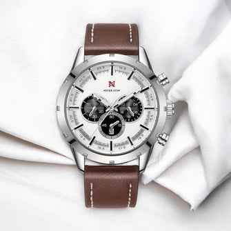 Men's Luxury Classic Quartz Watch with Chronograph, Calendar & Luminous Features