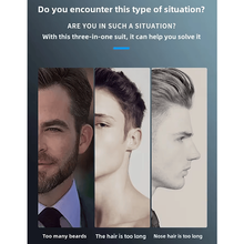 Kemei 3 in 1 Rechargeable Shaver Multi Functional Beard Shaving Machine Multi Purpose Razor