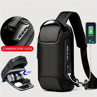 Men New Crossbody Anti-theft Lock Shoulder Waterproof Short Trip Chest Bag