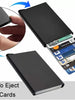 Rfid smart wallet anti theft aluminum pop up travel card holder