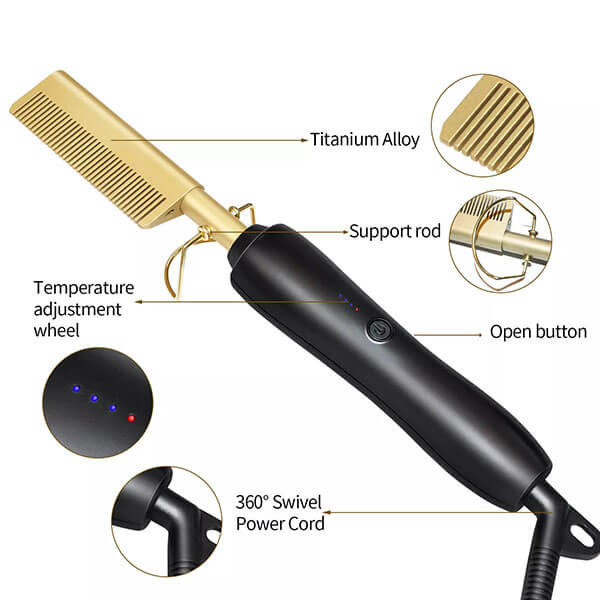 Hair Straightener Flat Irons Straightening Brush Hot Heating Comb