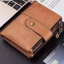 Kingdushi Zipper Imported Leather Wallet