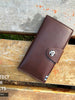 Tri-Fold Pure Leather Long Wallet.