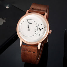 Tomi Dual Time Men Luxury Leather Strap Watch