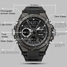 TOMI 9105 Sports Luxury Dual Time Waterproof Wrist Watch