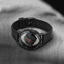 TOMI Men's Top Brand Luxury Watch Creative Half Transparent Watch Genuine Leather Strap